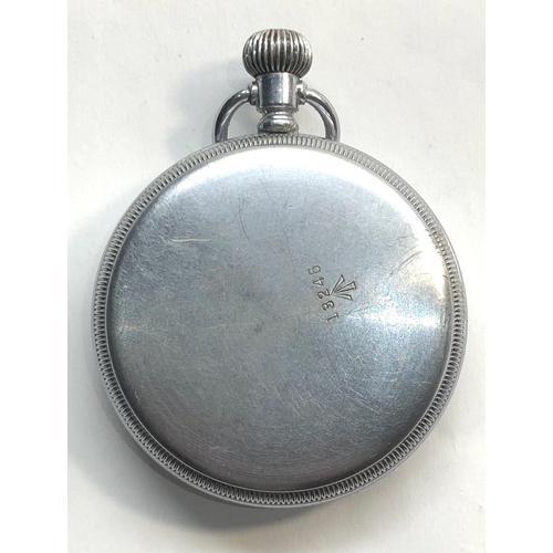 219 - Black dial military Waltham pocket watch screw back and front black dial military arrow 13246 moveme... 