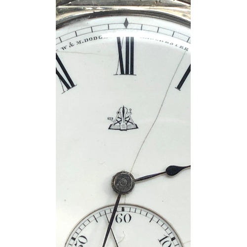 223 - Antique silver half hunter pocket watch W.M.Dodge  Manchester silver half hunter case Chester hallma... 