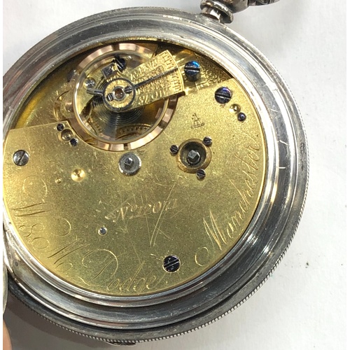 223 - Antique silver half hunter pocket watch W.M.Dodge  Manchester silver half hunter case Chester hallma... 