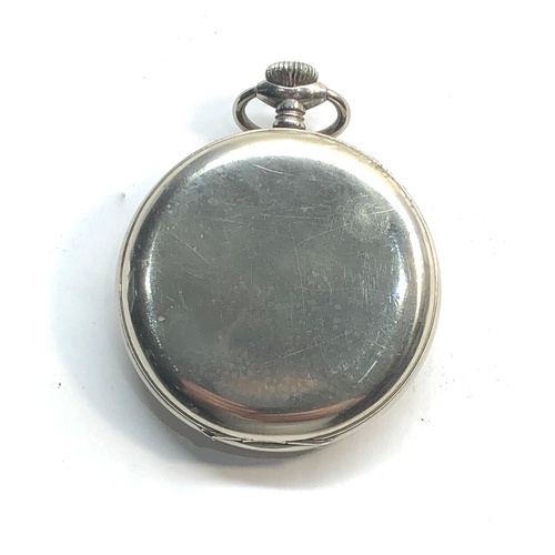 224 - Tavannes Braille full hunter pocket watch watch winds and ticks metal case diameter 50mm