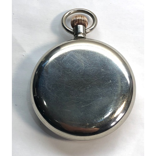 225 - Tho,s Russell & sons Liverpool pocket watch metal case in good condition watch winds and ticks but n... 