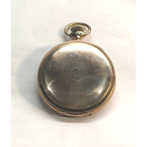 231 - Gold plated Henry Birks & Sons open face pocket watch watch winds and ticks gold plated case in very... 