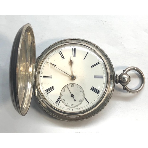 234 - Antique full hunter fusee pocket watch R.Stamford London full hunter silver case fusee movement watc... 