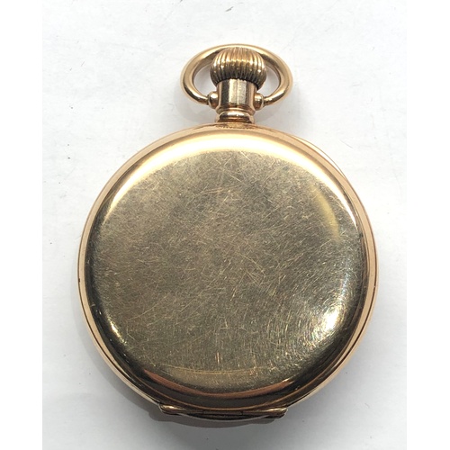 237 - Ppen faced gold plated pocket watch E.Bartle Keighley watch winds and ticks