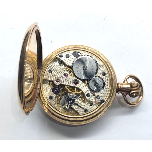 237 - Ppen faced gold plated pocket watch E.Bartle Keighley watch winds and ticks