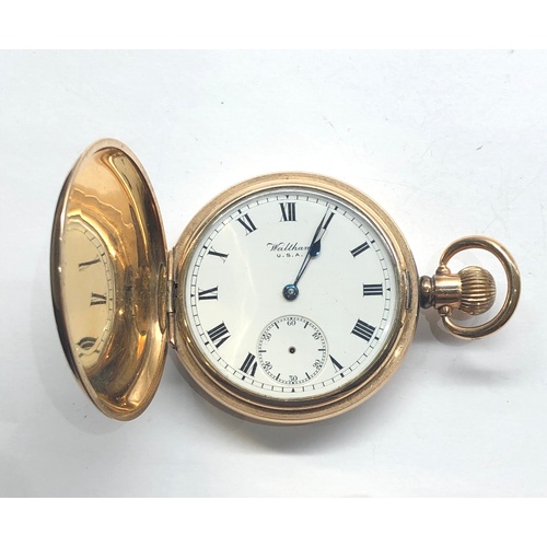 239 - Waltham gold plated full hunter pocket watch