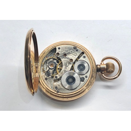 239 - Waltham gold plated full hunter pocket watch