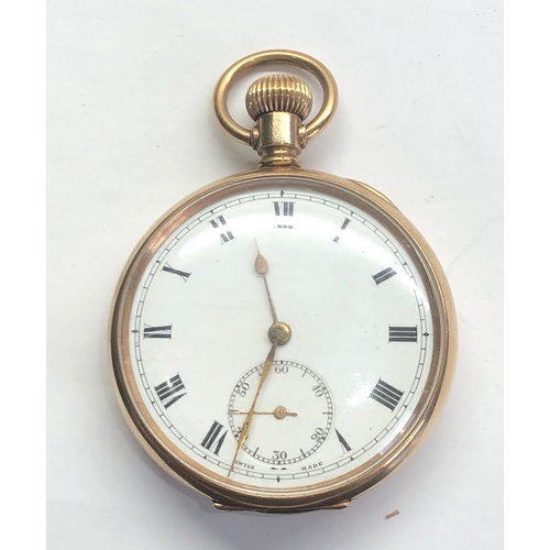 243 - Bulla gold plated open face pocket watch