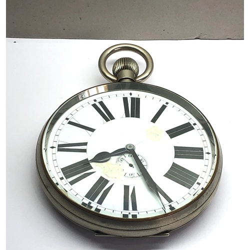 244 - Massive oversized bedside Goliath pocket watch measures approx. without loop or stem 138mm dia