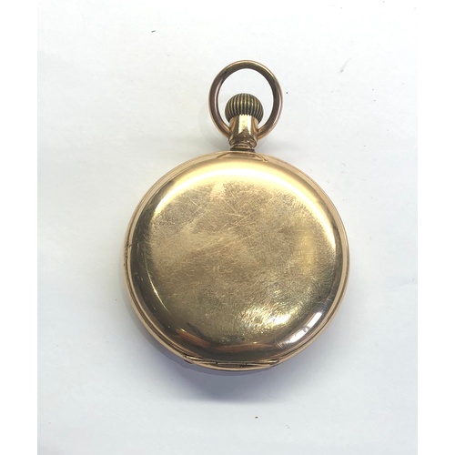 246 - Waltham rolled gold full hunter pocket watch winds and ticks