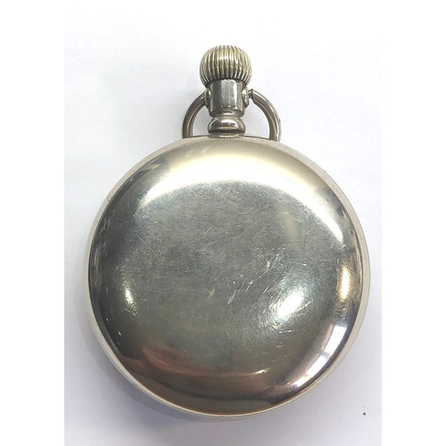 249 - Elgin pocket watch nickel cased screw back and front large size 59mm dia not including stem or loop