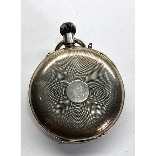 250 - Antique Russells lever chronograph centre second silver pocket watch