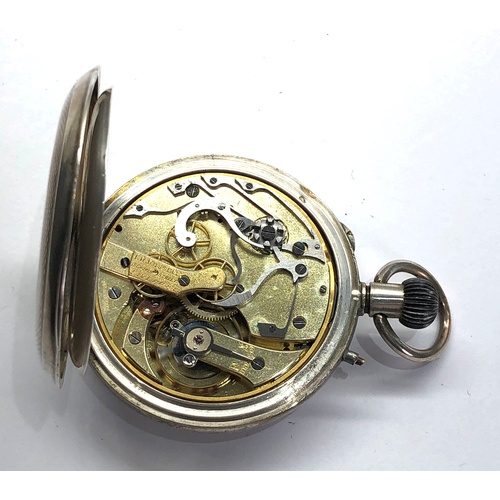 250 - Antique Russells lever chronograph centre second silver pocket watch