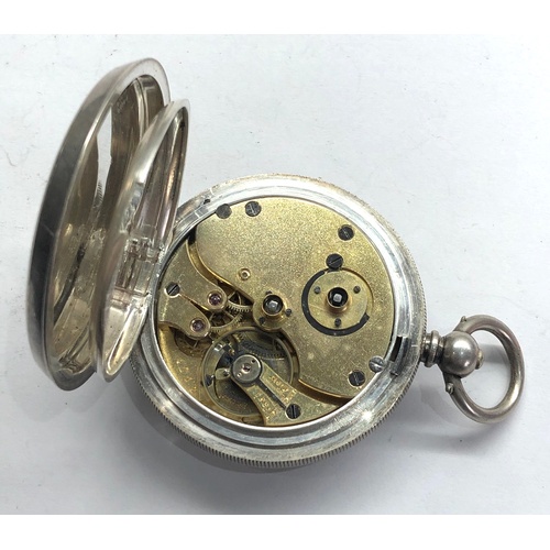 252 - Antique open face silver pocket watch French silver hallmarks watch winds and ticks