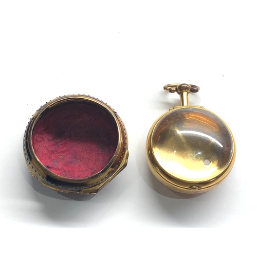 254 - Fine 18th century tortoiseshell and gilt metal verge Pair case pocket watch cases  the outer tortois... 