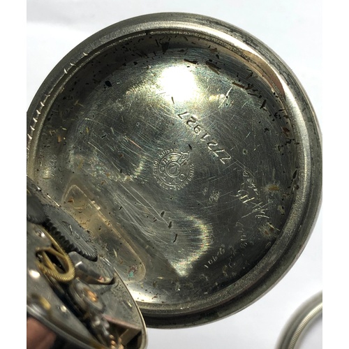 256 - Vintage military type Omega pocket watch screw  front with nickel omega case measures approx 53mm di... 