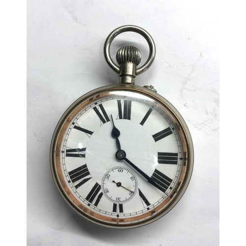 259 - Goliath pocket watch case measures approx 65mm dia nickel case