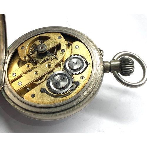 259 - Goliath pocket watch case measures approx 65mm dia nickel case