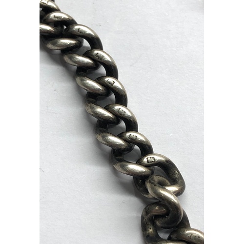 260 - Antique silver albert pocket watch chain and fob measures approx 3cm long not including small fob ch... 