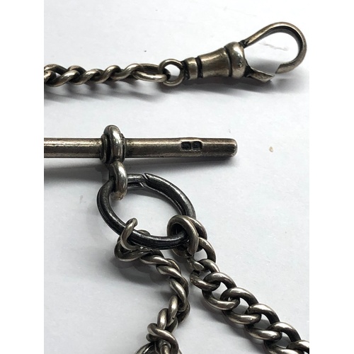 260 - Antique silver albert pocket watch chain and fob measures approx 3cm long not including small fob ch... 