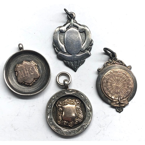 264 - 5 Silver pocket watch chain fobs