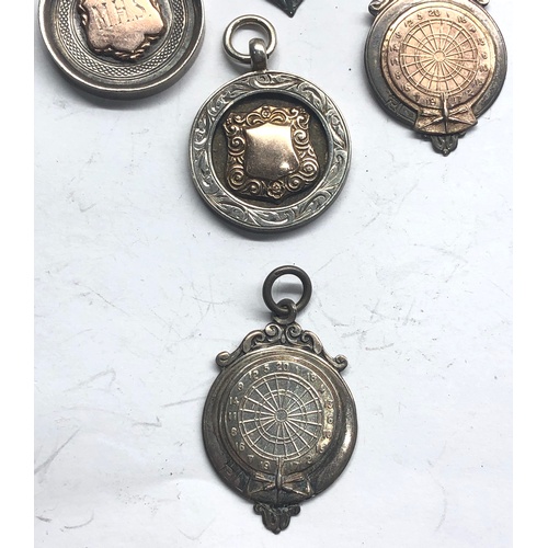 264 - 5 Silver pocket watch chain fobs