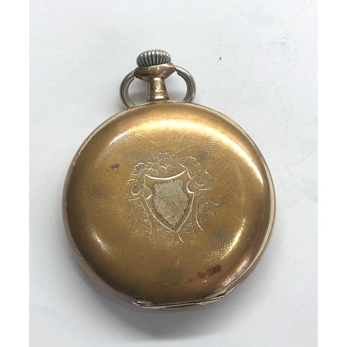 265 - Omega pocket watch watch winds and ticks gold plated case worn condition movement and dial in good c... 