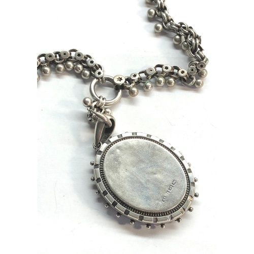 83A - Victorian silver locket and collar