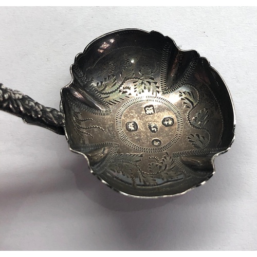 75 - Early Victorian silver tea caddy spoon Birmingham silver hallmarks 1840