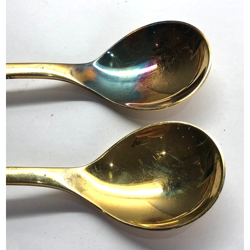 76 - 2 Silver Georg Jensen year spoons 1980 and 1981 weight 92g