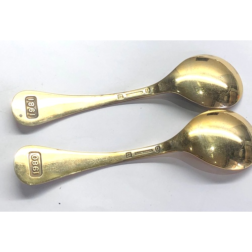 76 - 2 Silver Georg Jensen year spoons 1980 and 1981 weight 92g