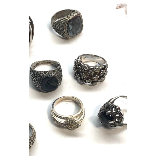 86 - 10 vintage stone set silver rings