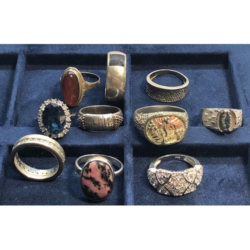 87 - 10 Vintage silver rings