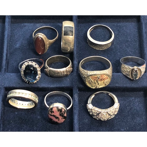 87 - 10 Vintage silver rings