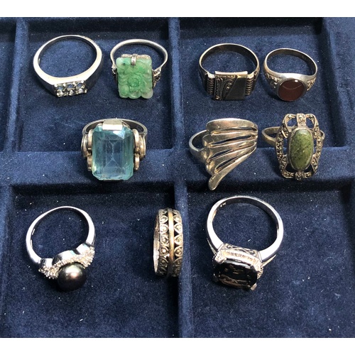 88 - 10 Vintage silver rings