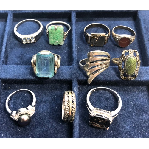 88 - 10 Vintage silver rings