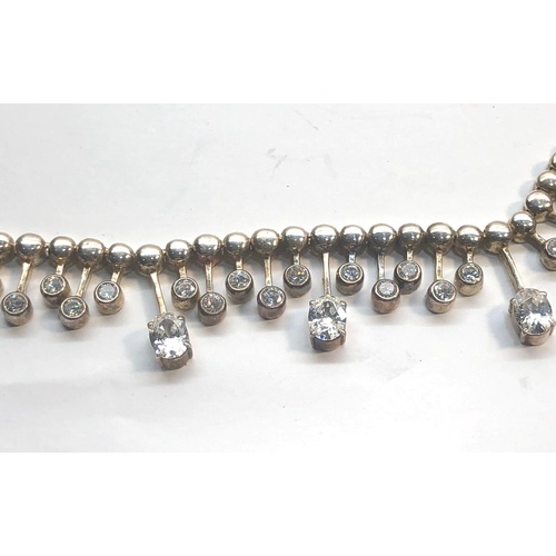 97 - Stone set silver necklace hallmarked 925