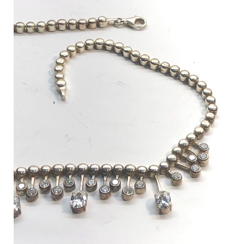 97 - Stone set silver necklace hallmarked 925