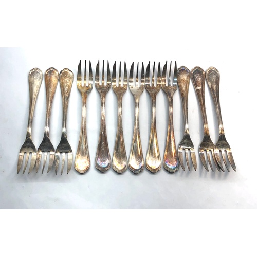 3 - Christofle pastry forks set of 12 French silver plated flatware christofle hallmarks