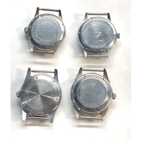 274 - 4 vintage gents wristwatch heads includes olympic, poljot,tsoma,and normandie watches are ticking bu... 