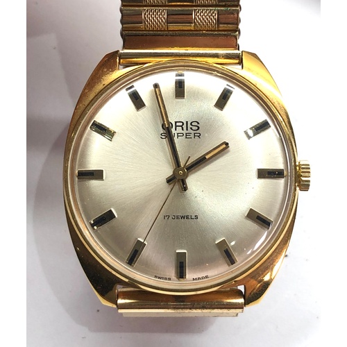 289 - Oris super gents vintage gold tone wristwatch original box