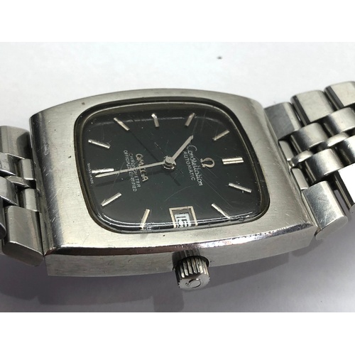 291 - Vintage omega constellation automatic omega chronograph s/steel watch and strap non working