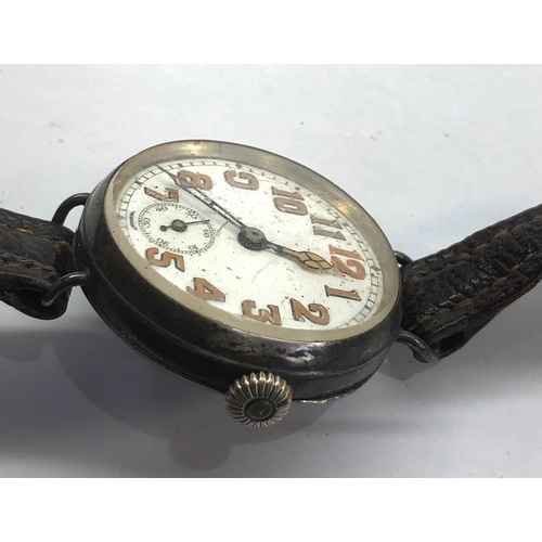 297 - Gents silver cased trench watch