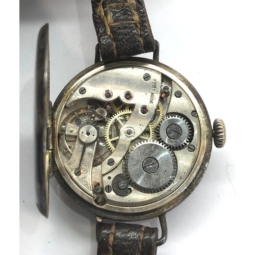 297 - Gents silver cased trench watch