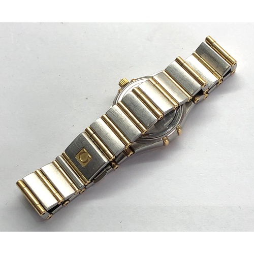 306 - Ladies diamond dial and bezel gold and stainless bi-metal Omega constellation watch is in working or... 