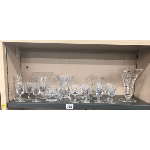 366 - Shelf of cut glass