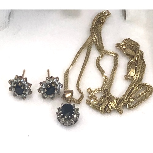 307 - 9ct Gold necklace and earring set weight 3.6g