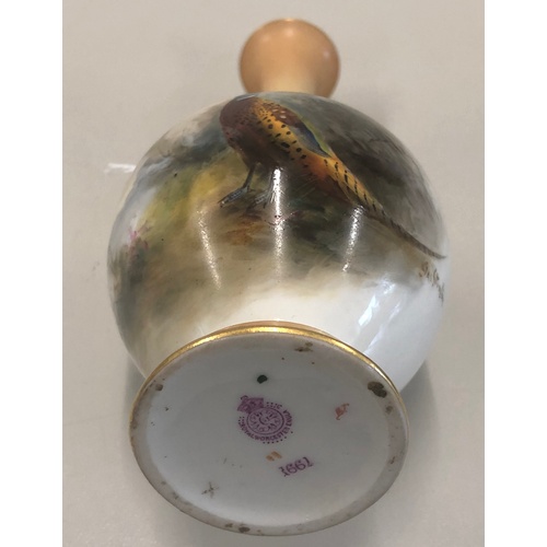 336 - Signed Stinton Royal Worcester vase good condition height 6ins