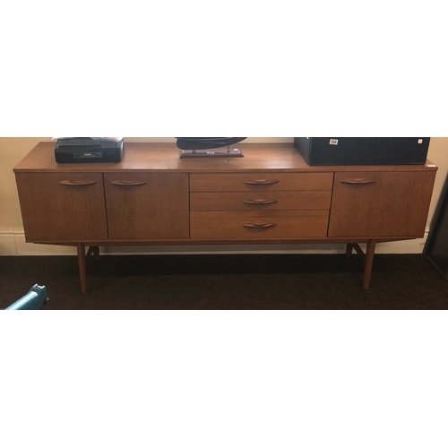 205 - Avalon Long John teak sideboard, 3 door, 3 drawers, approx measurements: 80 inches length, 28 inches... 