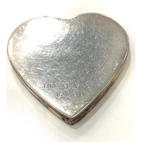 95 - Silver Tiffany and Co heart shaped miniature picture frame, no glass